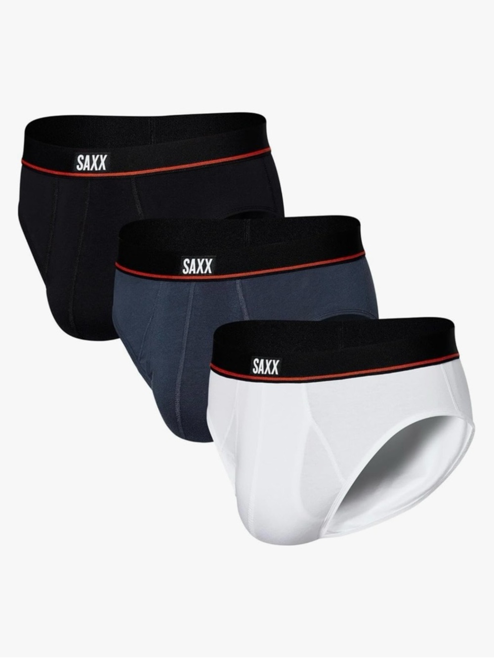 SAXX BRAND NEW MEN'S NON-STOP STRETCH COTTON 3 PACK MEDIUM BRIEF